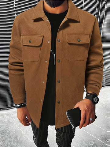 Herren Übergangsjacke – Mit Knöpfen & Taschen, Frühling/Herbst Look
