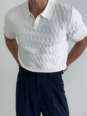 Klassischer Herrenstrick – Atmungsaktives Poloshirt mit Kragen