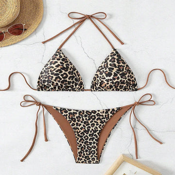 2-teiliges Badeanzug-Set mit Leopardenmuster