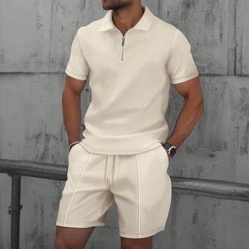 Sommer-Set mit Reißverschluss-Polo & Shorts