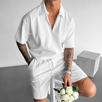 Sommer-Set für Herren: Polo mit Reißverschluss & Shorts