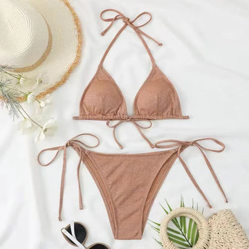 2-teiliges Glanz-Bikini-Set