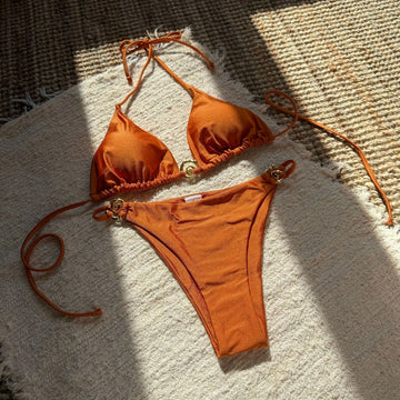 Micro-Bikini mit Metallring-Verzierung