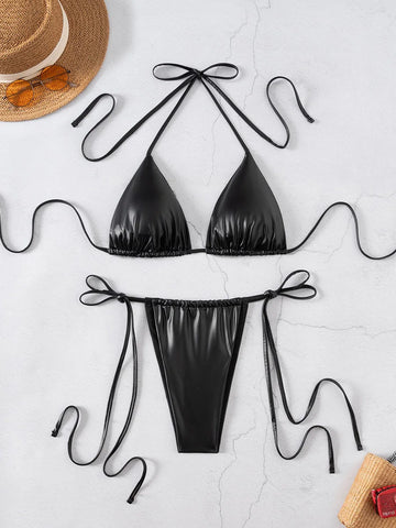 2-teiliges Schwarzes Bikini-Set