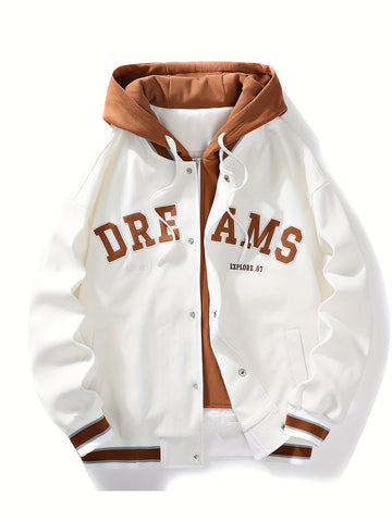 Herren Collegejacke – Street Style mit Kapuze & Print