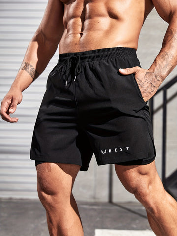 Doppellagige Herren Sport Shorts – Mit Kordel für Outdoor Aktivitäten