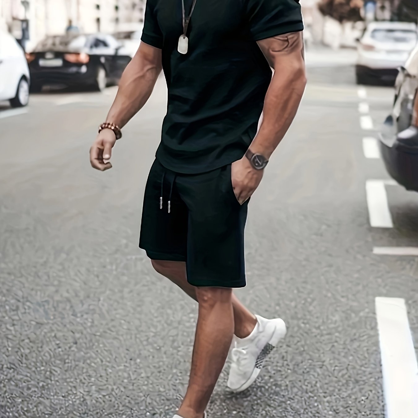 2-Teiler Sommeroutfit Herren – Muskelshirt & Shorts im Sportlichen Look