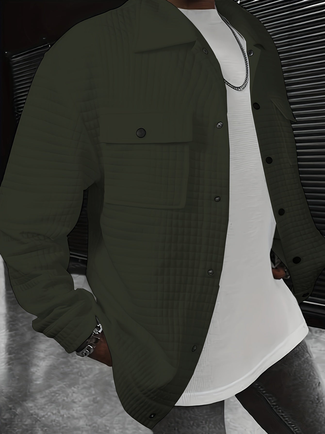 Herren Übergangsjacke – Einfarbig, Lockerer Schnitt & Trendy Design
