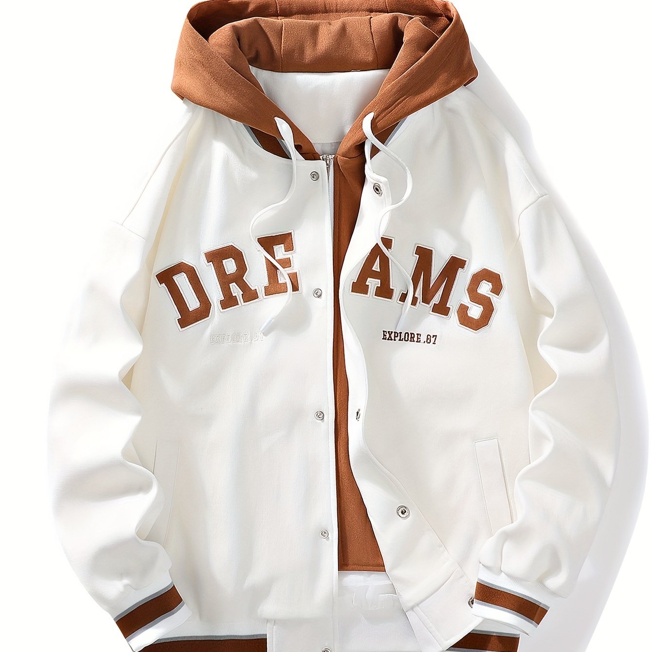 Herren Collegejacke – Street Style mit Kapuze & Print
