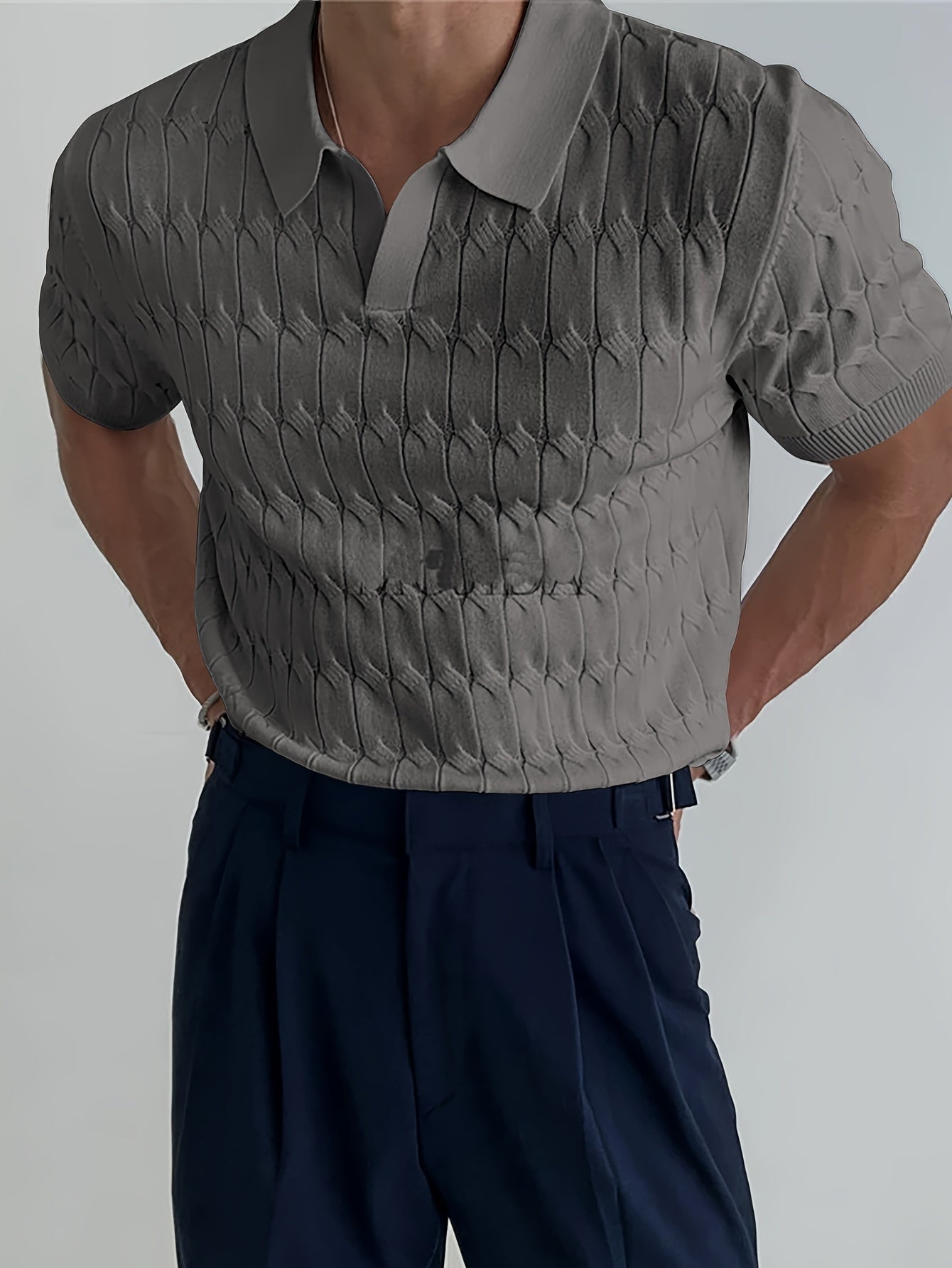 Klassischer Herrenstrick – Atmungsaktives Poloshirt mit Kragen