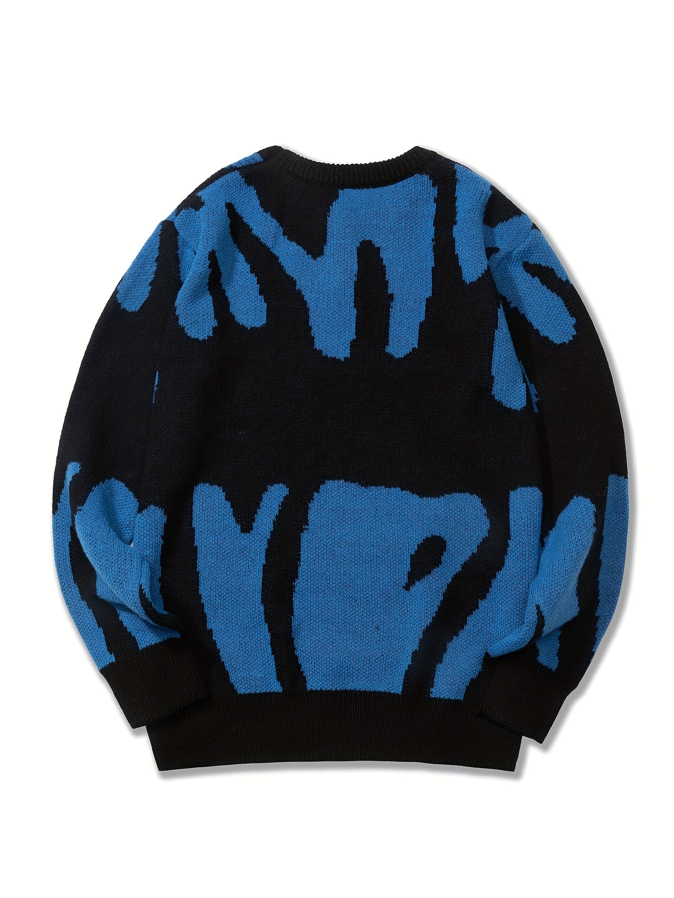 Knit Sweater Herren – K-Pop Style Pulli mit Print & Rundhals