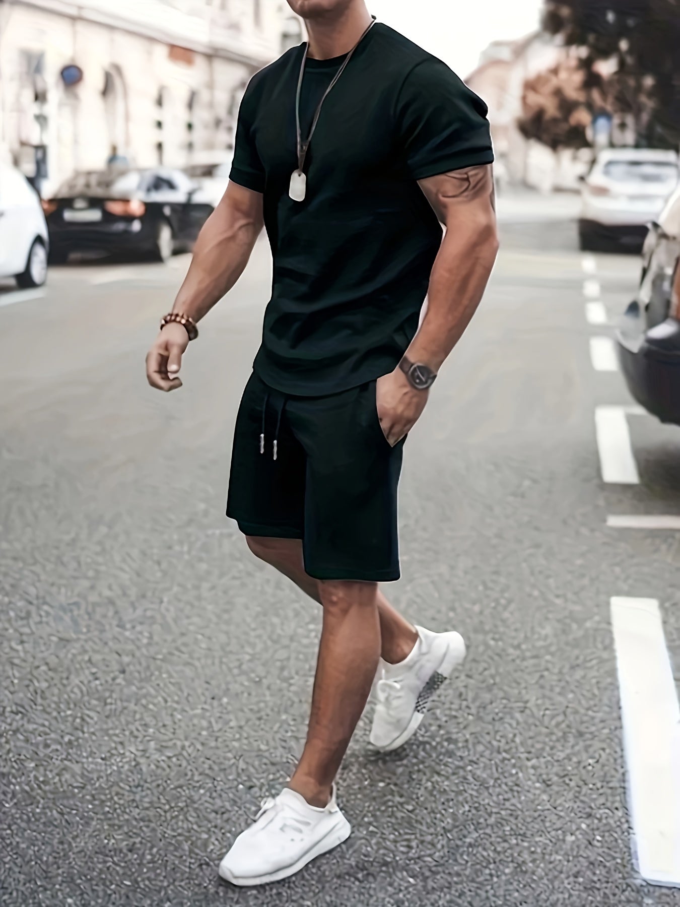 2-Teiler Sommeroutfit Herren – Muskelshirt & Shorts im Sportlichen Look
