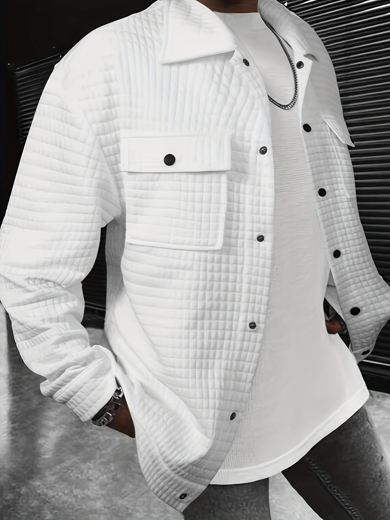 Herren Übergangsjacke – Einfarbig, Lockerer Schnitt & Trendy Design