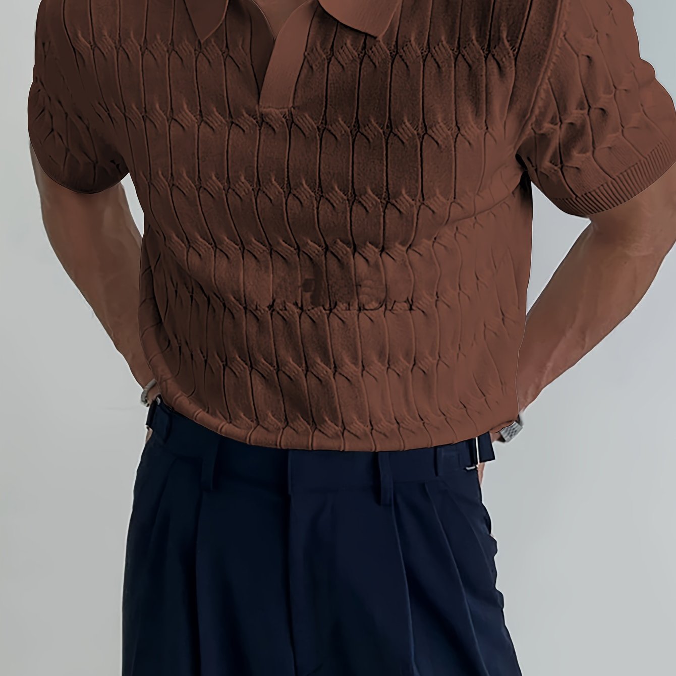 Klassischer Herrenstrick – Atmungsaktives Poloshirt mit Kragen