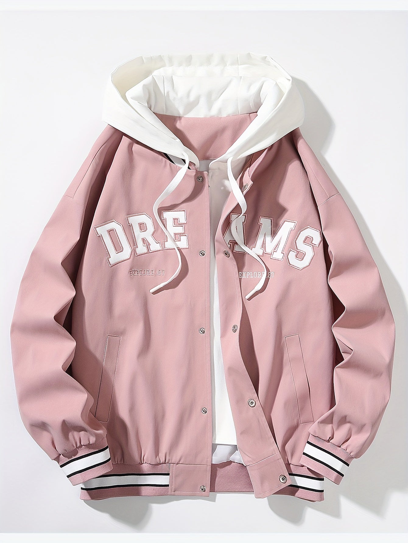 Herren Collegejacke – Street Style mit Kapuze & Print