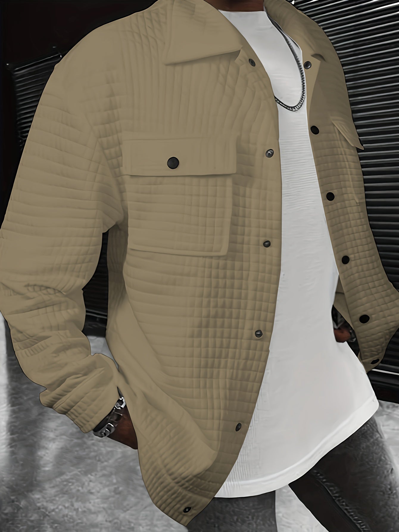 Herren Übergangsjacke – Einfarbig, Lockerer Schnitt & Trendy Design
