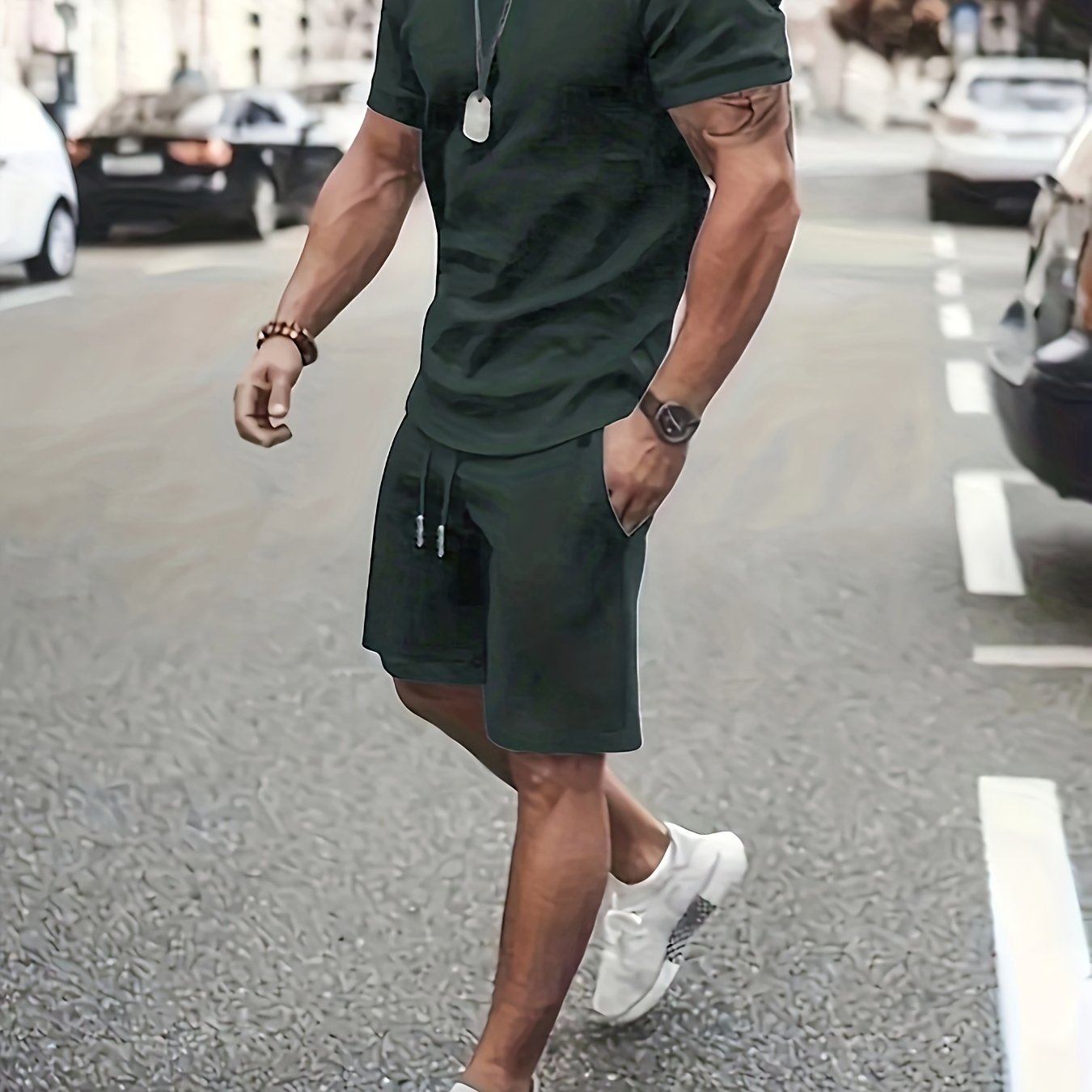 2-Teiler Sommeroutfit Herren – Muskelshirt & Shorts im Sportlichen Look
