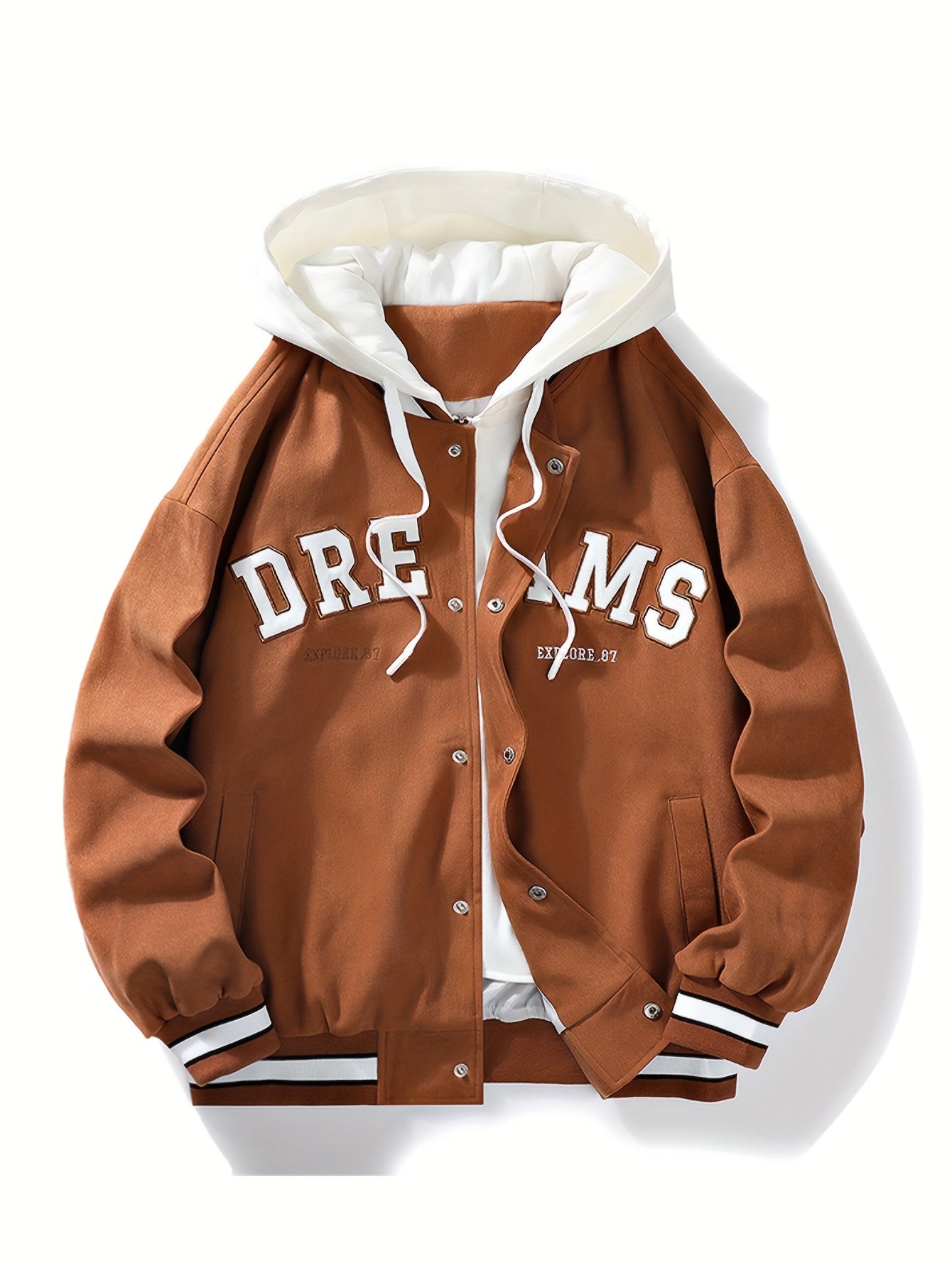 Herren Collegejacke – Street Style mit Kapuze & Print