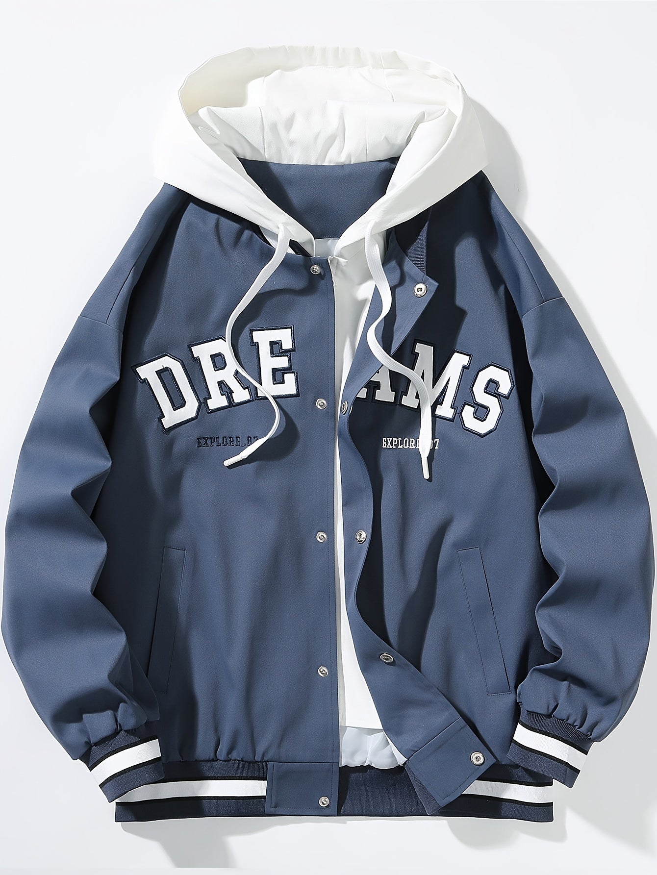 Herren Collegejacke – Street Style mit Kapuze & Print
