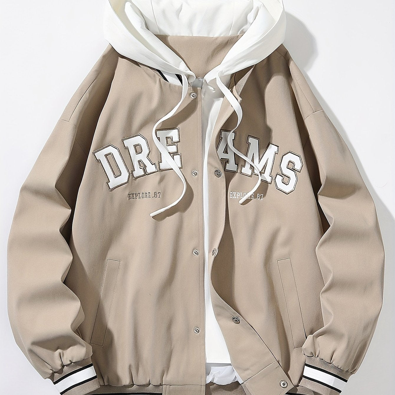 Herren Collegejacke – Street Style mit Kapuze & Print