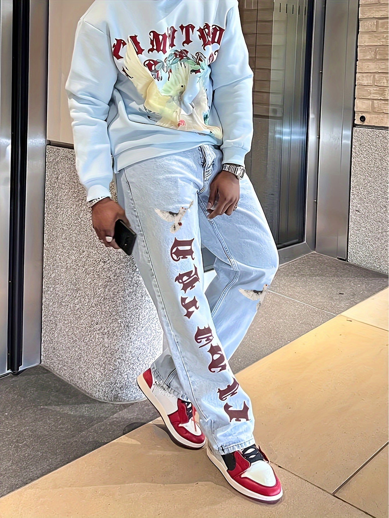 Baggy Herrenjeans – Dove Print & Street Style mit Stretch