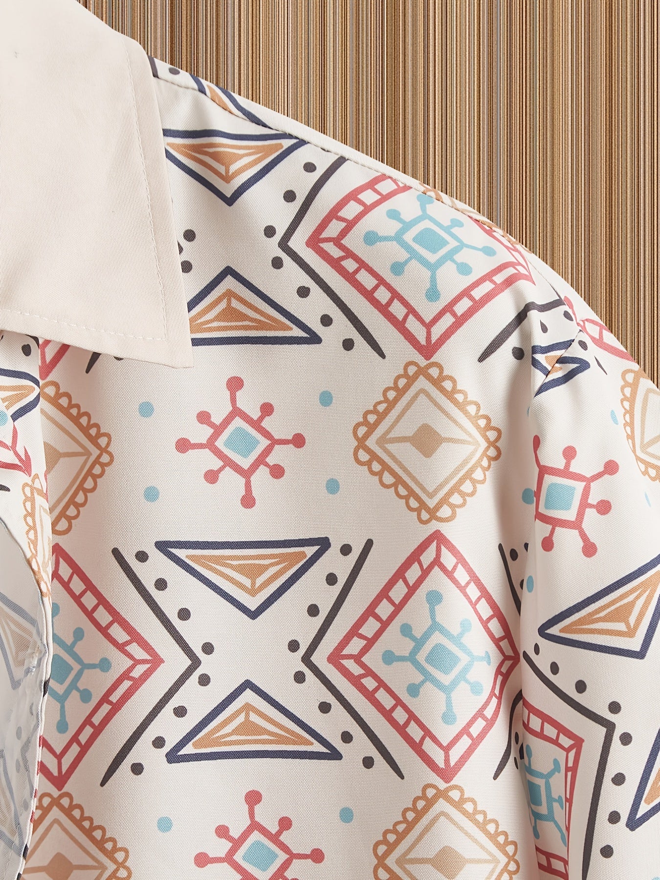 Retro Herrenhemd – Boho Stil Kurzarm für Sommerurlaub