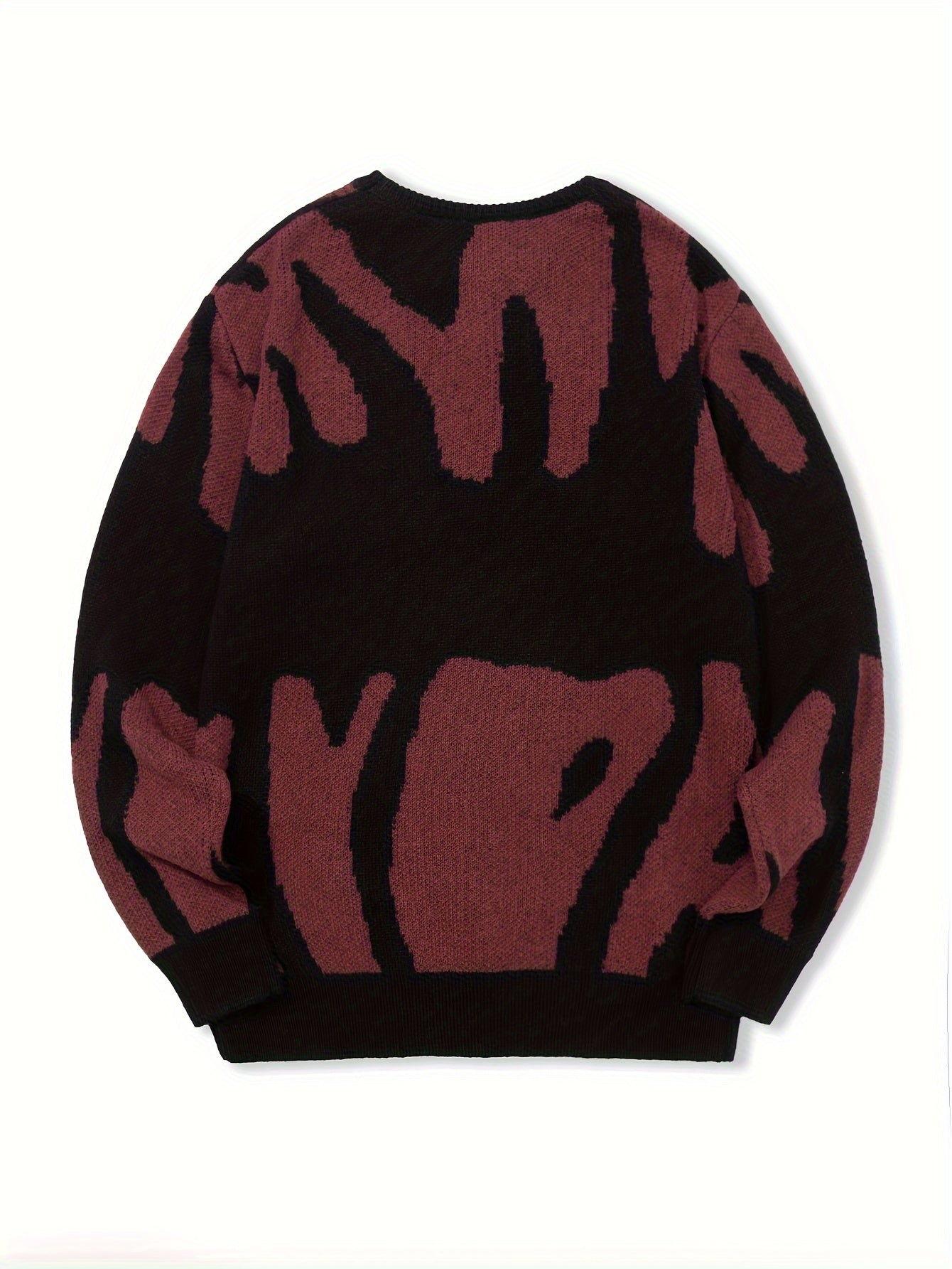 Knit Sweater Herren – K-Pop Style Pulli mit Print & Rundhals