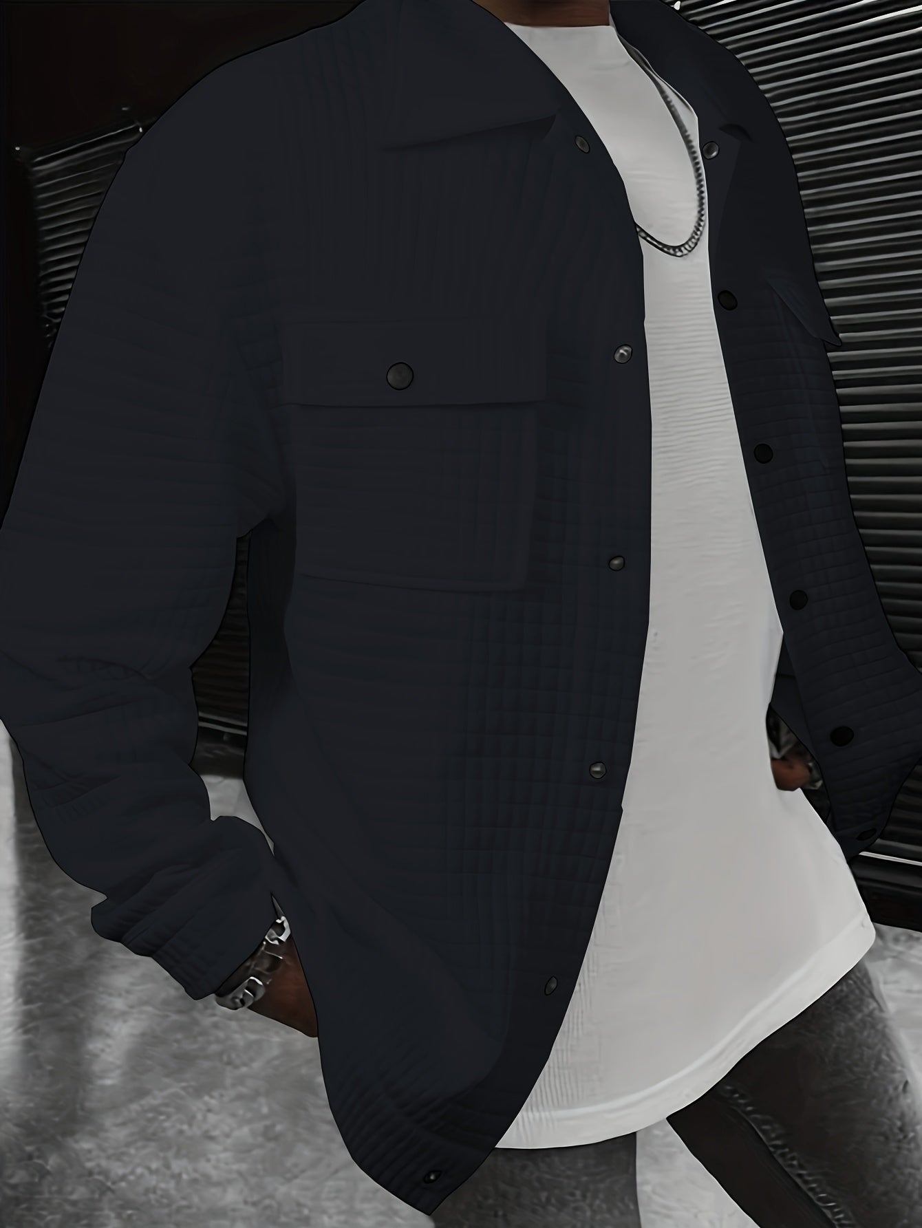 Herren Übergangsjacke – Einfarbig, Lockerer Schnitt & Trendy Design