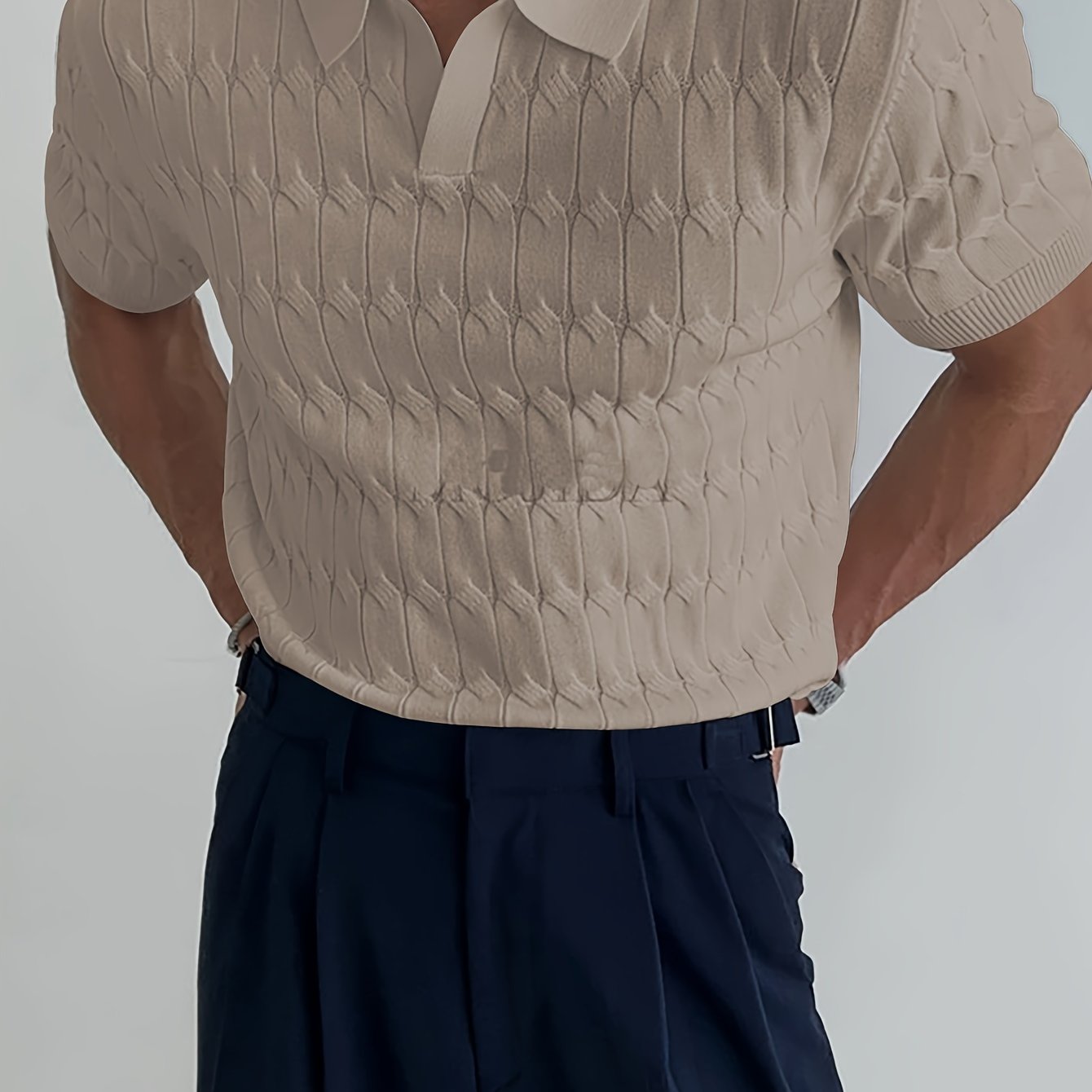 Klassischer Herrenstrick – Atmungsaktives Poloshirt mit Kragen