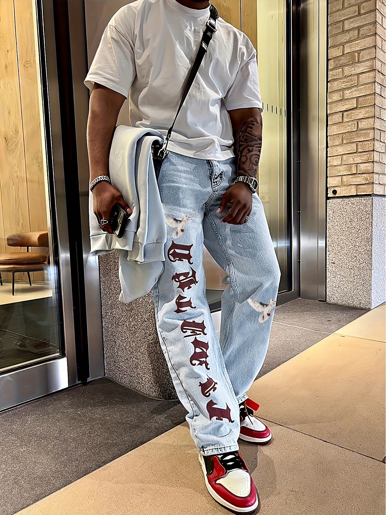 Baggy Herrenjeans – Dove Print & Street Style mit Stretch