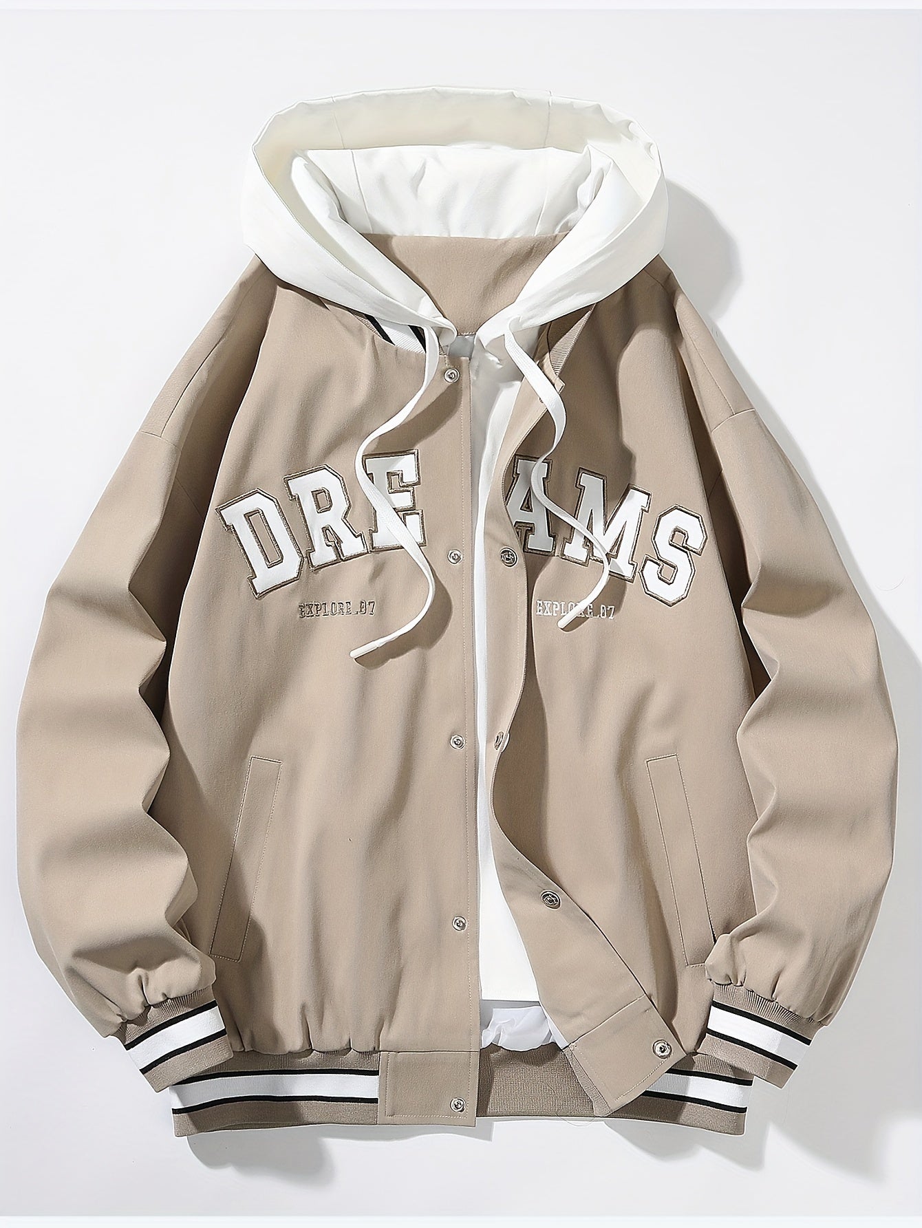 Herren Collegejacke – Street Style mit Kapuze & Print