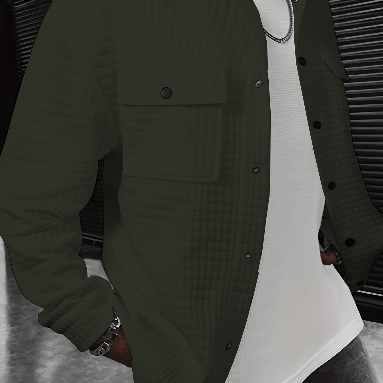 Herren Übergangsjacke – Einfarbig, Lockerer Schnitt & Trendy Design