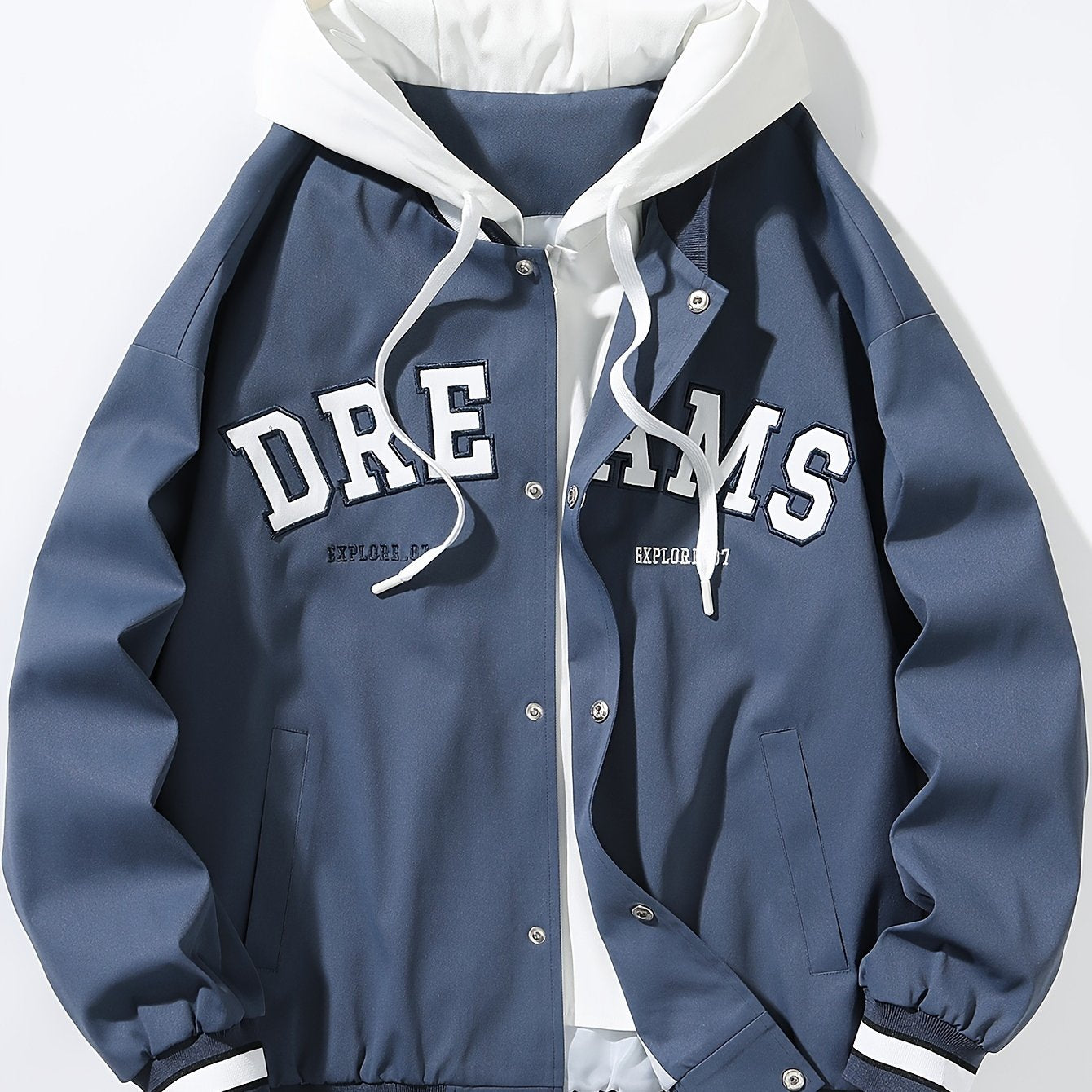 Herren Collegejacke – Street Style mit Kapuze & Print