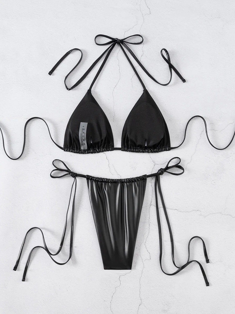2-teiliges Schwarzes Bikini-Set