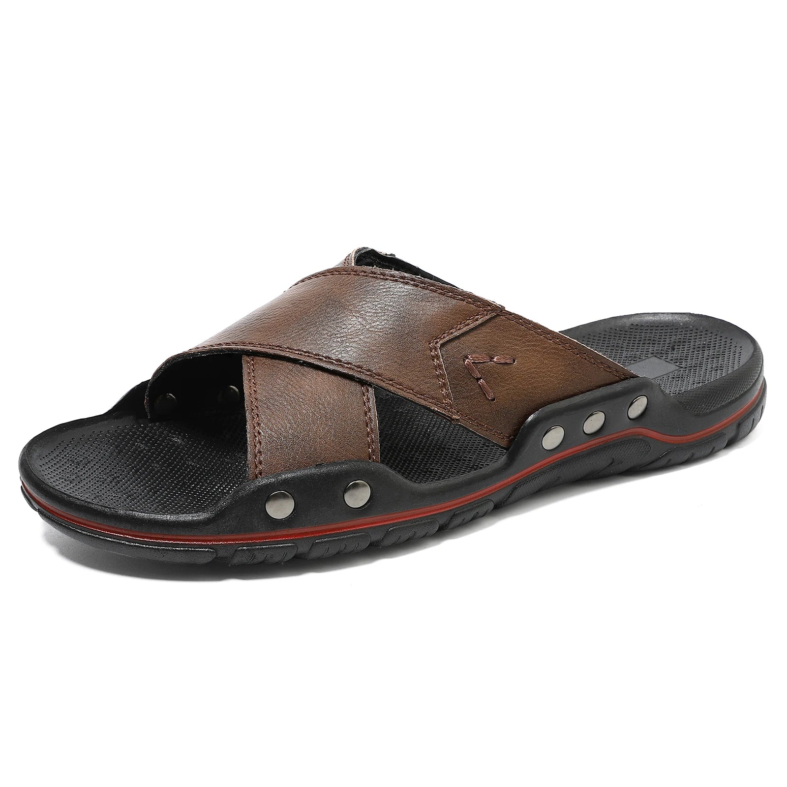Herren-Ledersandalen (Slipper-Stil)