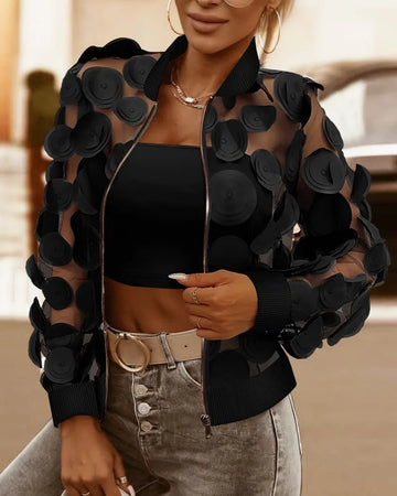 Damenjacke aus transparentem Mesh