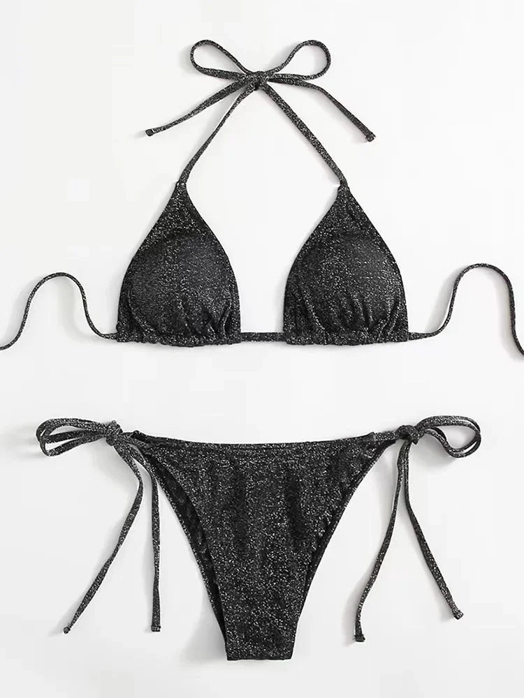 2-teiliges Glanz-Bikini-Set