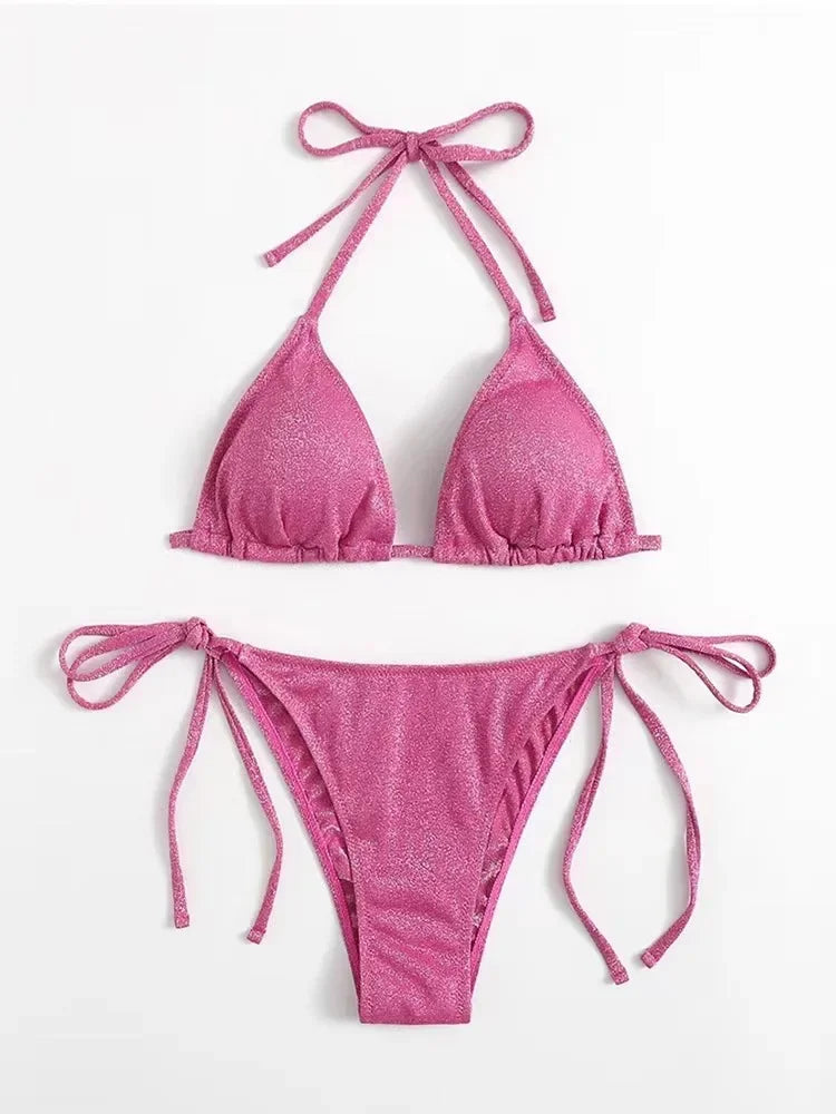 2-teiliges Glanz-Bikini-Set