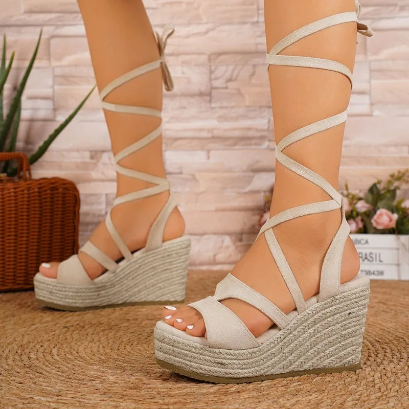 Schnür-Wedgesandalen für Damen