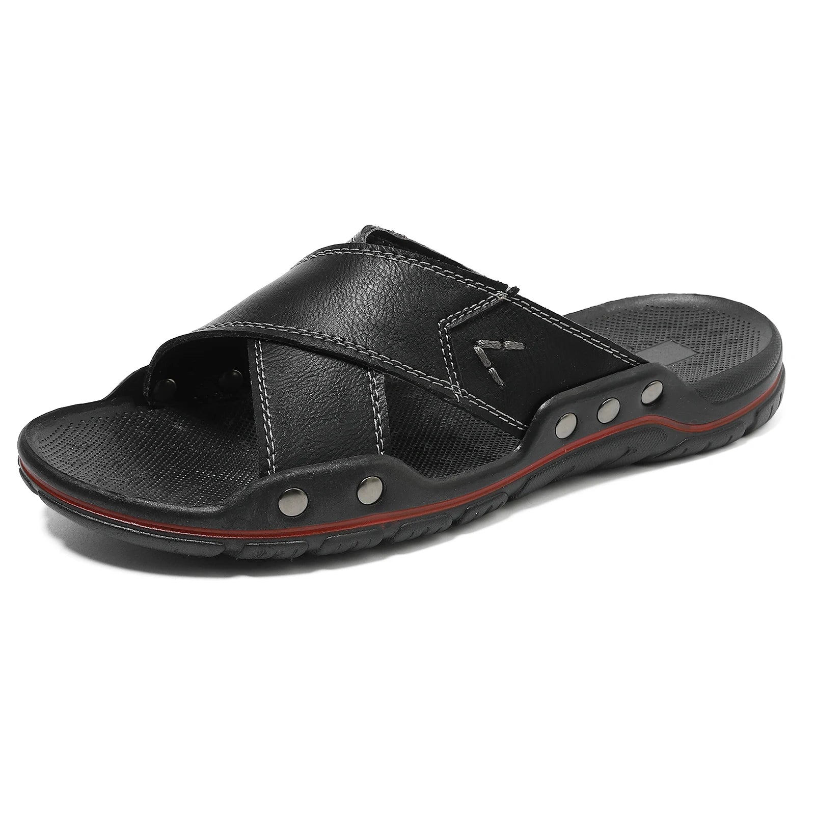 Herren-Ledersandalen (Slipper-Stil)