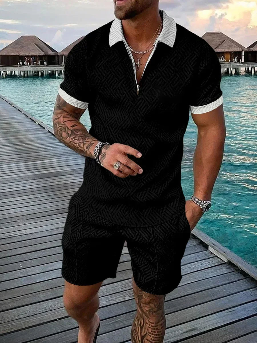 2025 Herren Polo Anzug Set – Sommer, lässig & stylisch