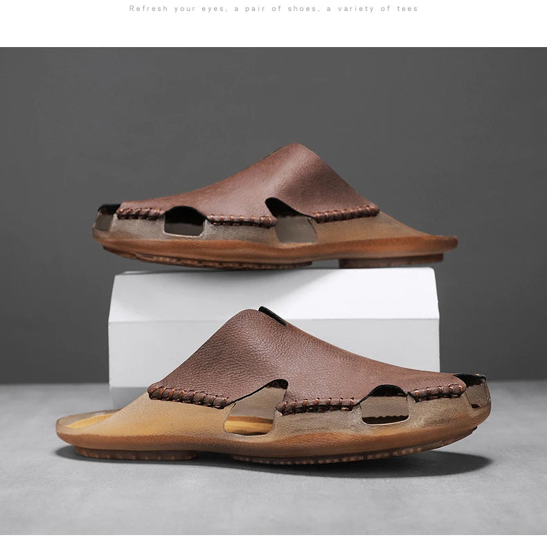 Große Herren-Ledersandalen für den Sommer