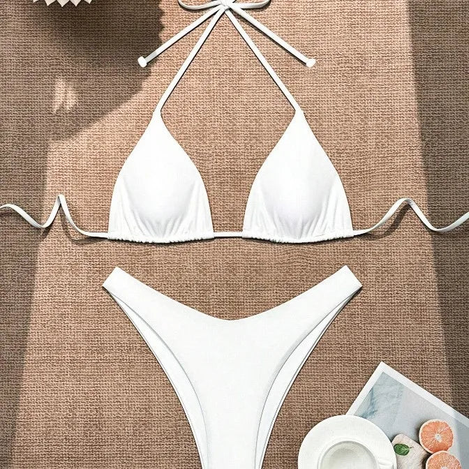 Halterneck-String-Bikini-Set
