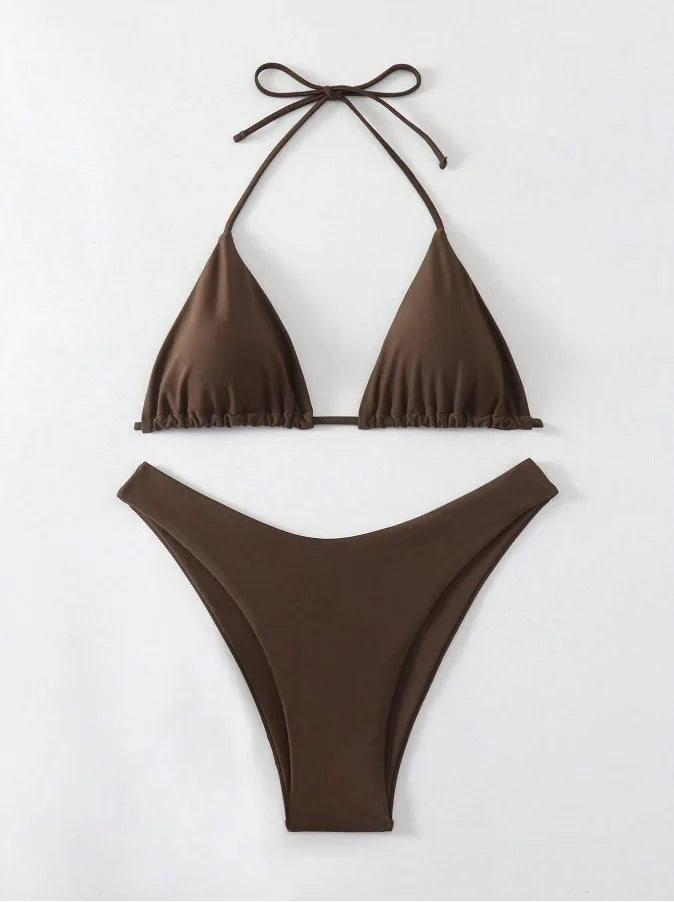Halterneck-String-Bikini-Set