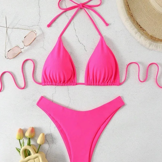 Halterneck-String-Bikini-Set