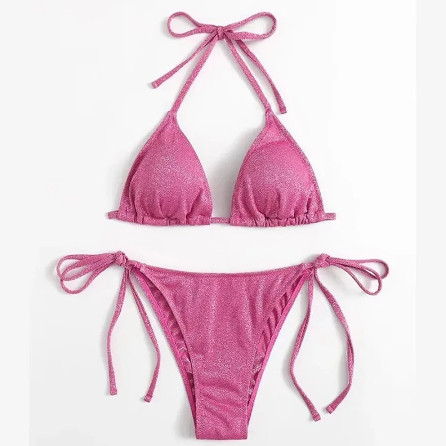 2-teiliges Glanz-Bikini-Set