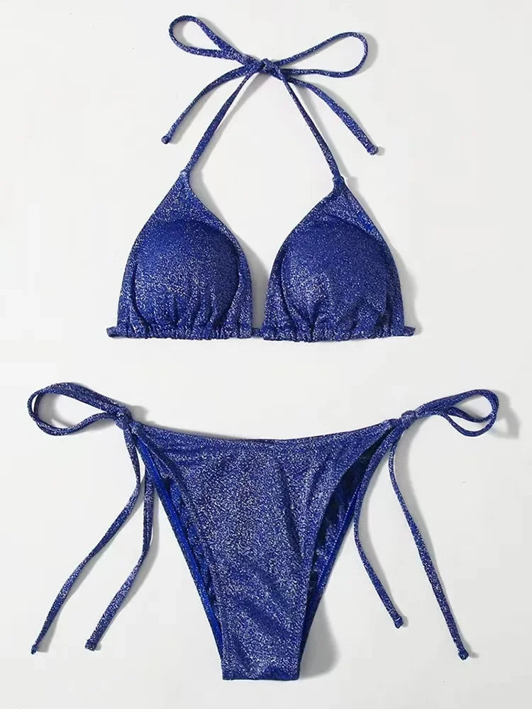 2-teiliges Glanz-Bikini-Set