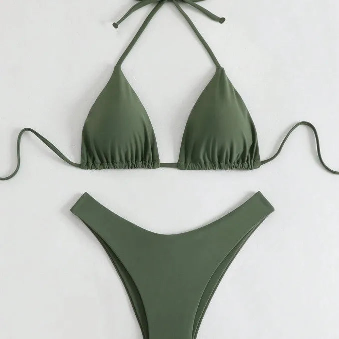 Halterneck-String-Bikini-Set