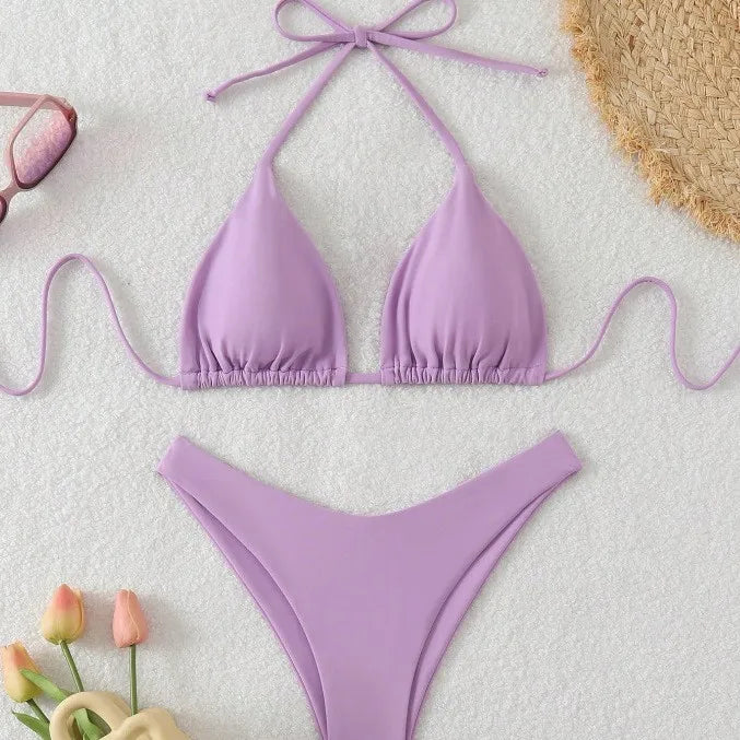 Halterneck-String-Bikini-Set