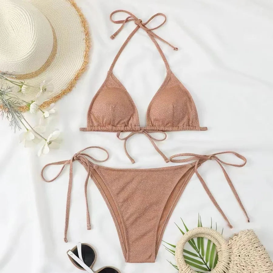 2-teiliges Glanz-Bikini-Set